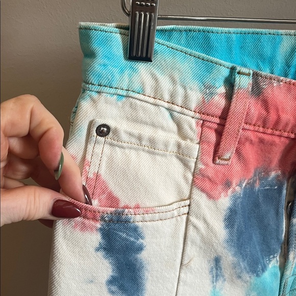 Levi’s Altered Straight Leg Jeans Tie Dye Button Fly 26 x 26 RCNSTRCT Cropped - Picture 3 of 12